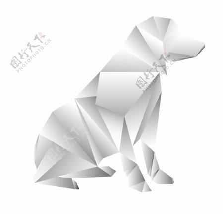折纸狗狗矢量图