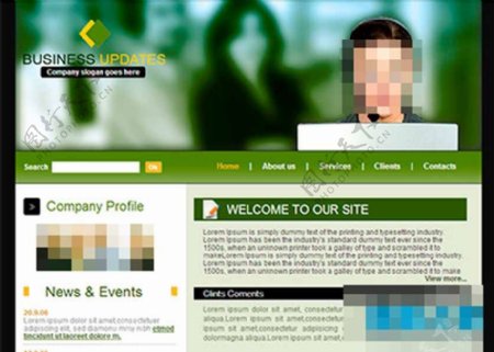绿色简单的英文商务风格CSS模板