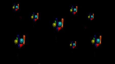 五颜六色的气球飞行运动背景视频免费下载
