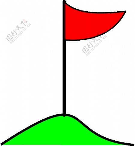 高尔夫旗在孔上绿色的剪辑艺术