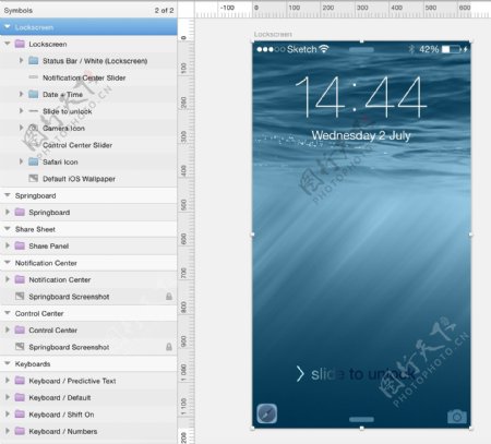 iOS8的用户界面工具包的草图UI设计