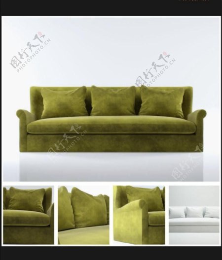 绿色沙发3模型素材