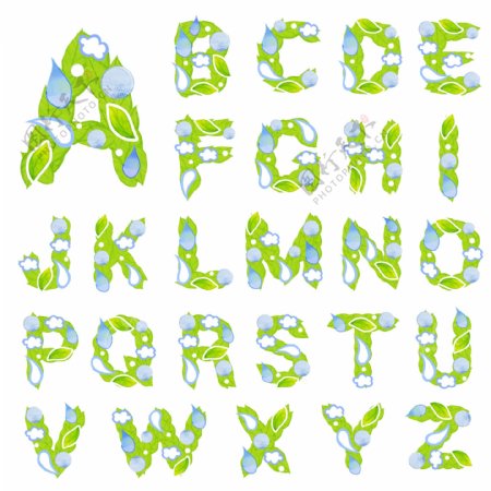 绿色英文字母图片