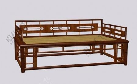 明清家具床3D模型d001