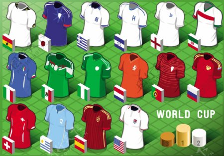 16款世界杯球服设计矢量素材