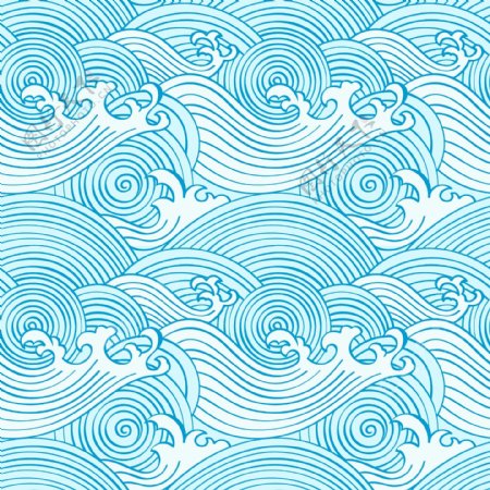 古典海浪花纹