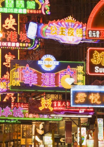 香港绚丽夜景图片素材
