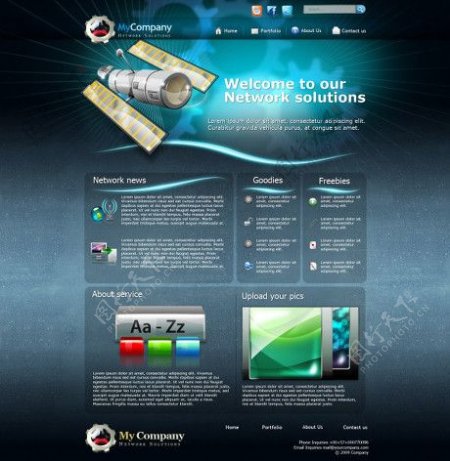 国外科技网页模板PSD素材