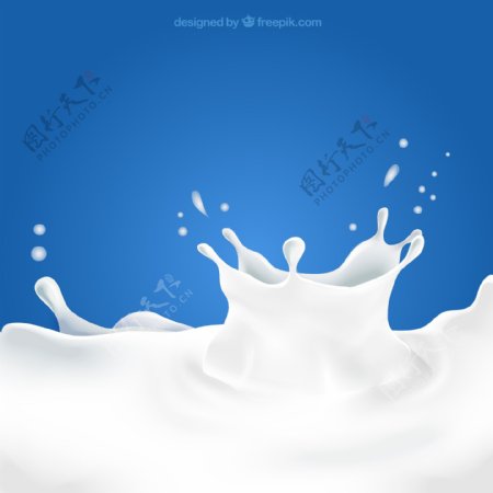 飞溅的牛奶矢量图