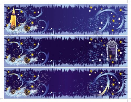 美丽的圣诞节装饰banner矢量素材