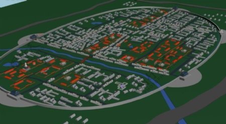 城市规划楼宇建筑群3D模型