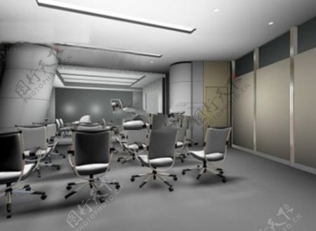 公司董事会会议室3D模型