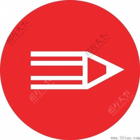 红色铅笔图标