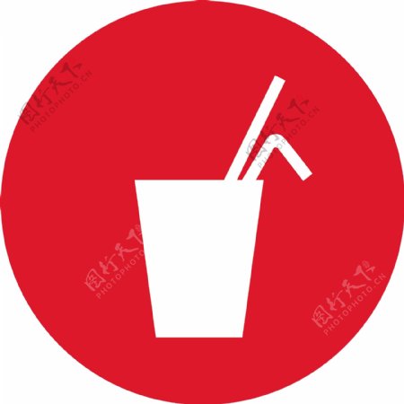 红色背景饮料图标