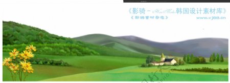HanMaker韩国设计素材库背景风景精美户外大自然天空草地环境