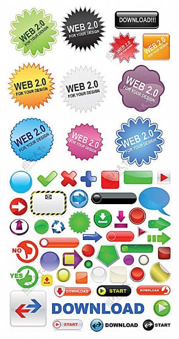 实用web2.0网页设计元素矢量素材