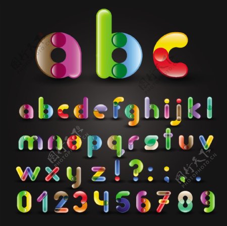 彩色英文字母创意设计