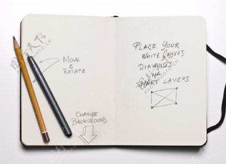 本子笔记本设计效果图智能贴图样机