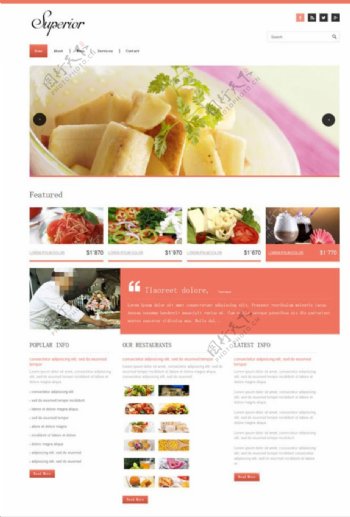 水果拼盘美食网站模板图片