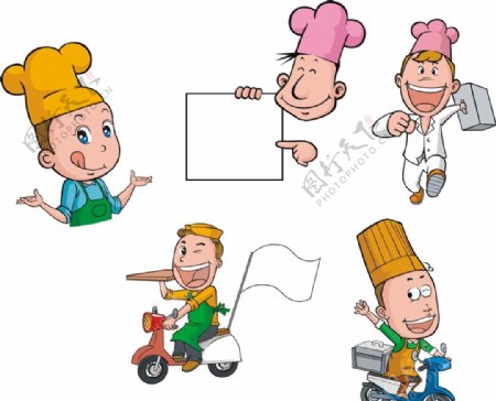 卡通儿童厨师图片