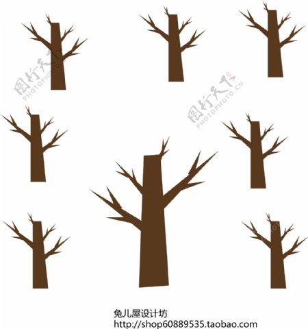 树干树桩AI失量图片