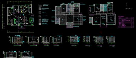 四室两厅住宅CAD设计图图片