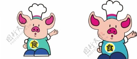 可爱卡通厨师小猪图片