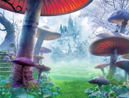 梦幻蘑菇城堡图片