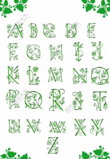 26英文字母艺术字体
