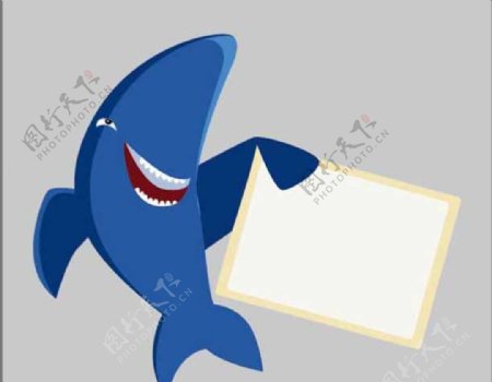 可爱鲨鱼卡通小卡片图片
