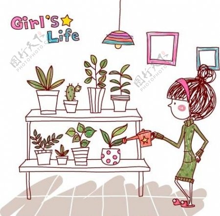 女生的生活GirlsLife浇花图片