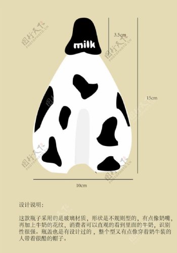 牛奶瓶型设计图片