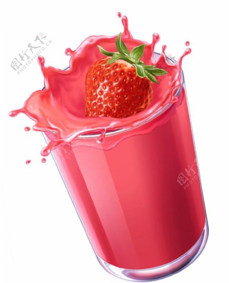 杯中草莓图片