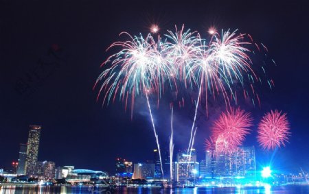 新加坡国庆焰火图片