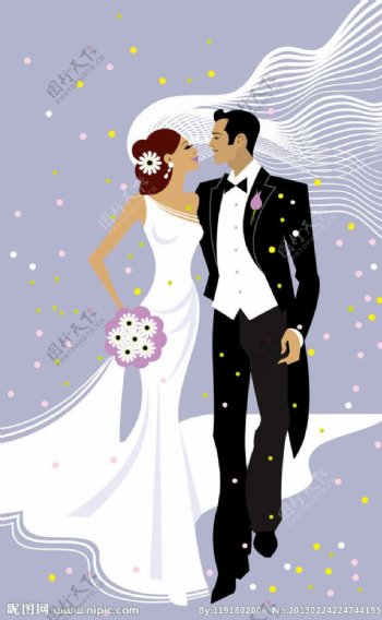 西式婚礼插图图片