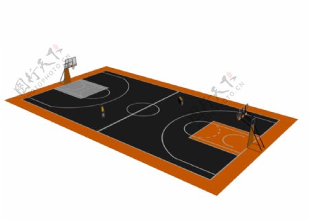 篮球场3D模型图片