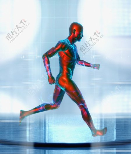 商务科技幻想奔跑的机器人图片