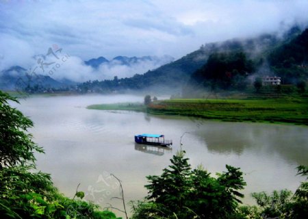 烟雨鸭溪图片