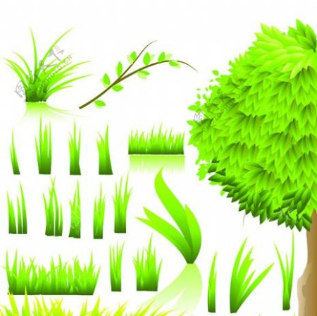 树木绿草矢量素材图片