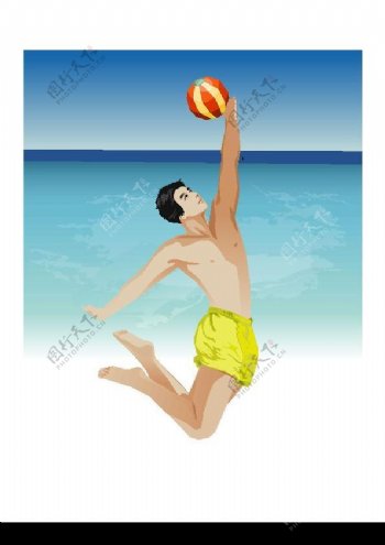 沙滩排球图片