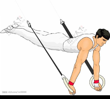 男子体操吊环图片