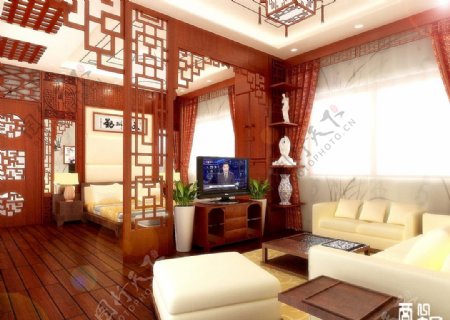 中式客房套间图片