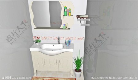 卫生间效果图浴室柜图片