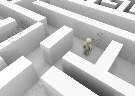 迷宫里的小人3D素材图片