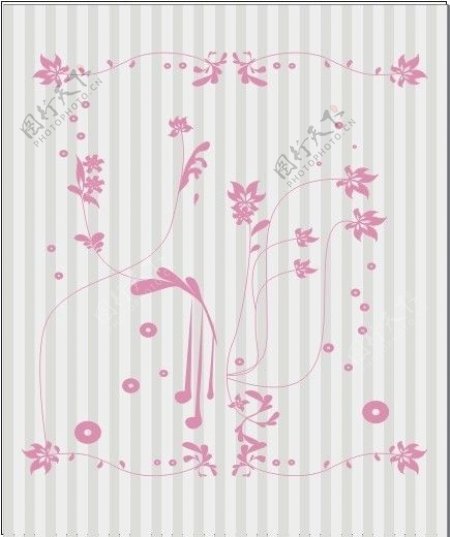 心情涂鸦粉色花线条花纹木纹图片