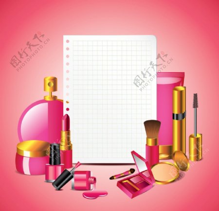 女性化妆用品背景图片