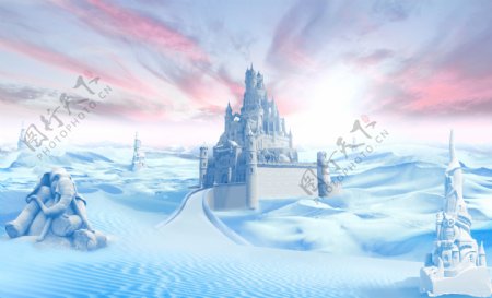 浪漫冬季城堡图片