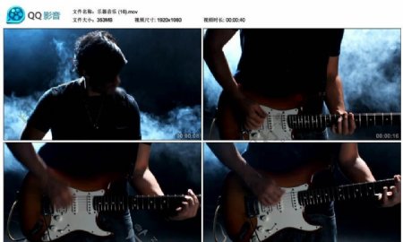 摇滚吉他手高清实拍视频素材