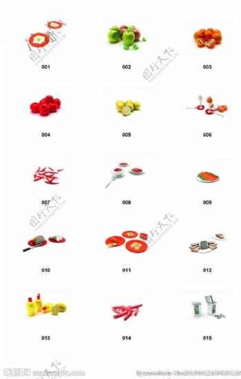 蔬菜水果3D食物模型图片