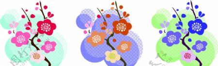 日本传统图案桃花图片